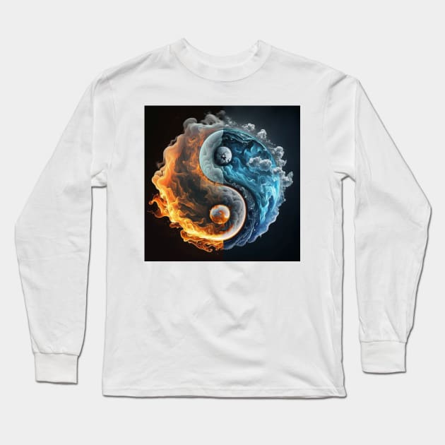 Yin Yang - Fire and Water Long Sleeve T-Shirt by BeachBumPics